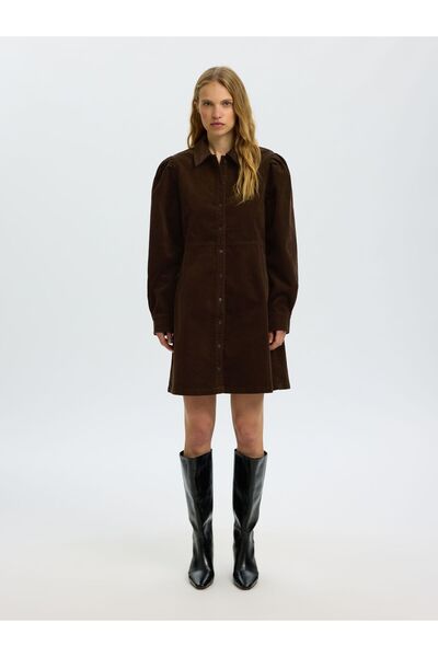 SELECTED Midikleid Baumwoll Cord