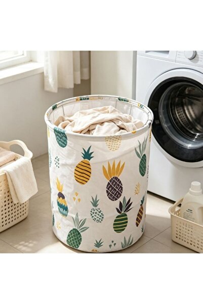Kmt Style Foldable laundry basket with Printed , medium size, diameter 35 cm,...
