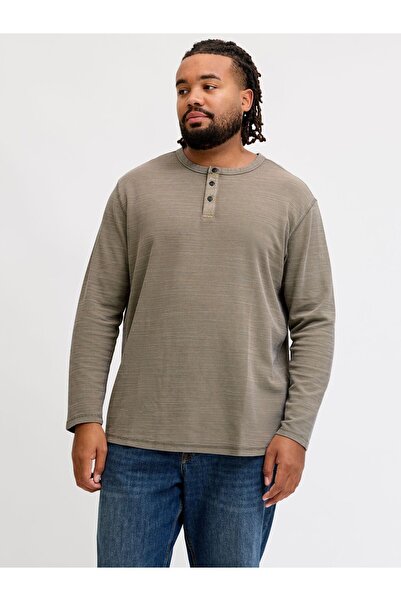 Jack & Jones Plus Tričko s dlouhým rukávem nadměrné velikosti, jednobarevné t...