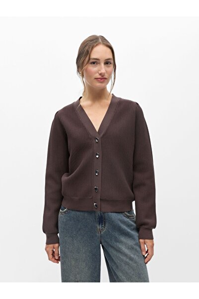 Object Cardigan reiat cu mâneci bufante