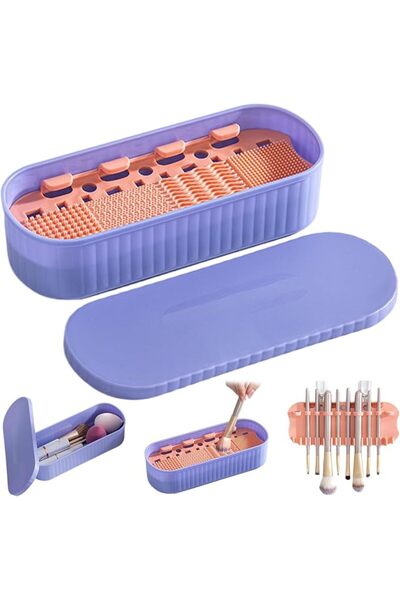 SYOSI Seosi 3-in-1 Makeup Brush Cleaner with Mat, Portable Cosmetic Brush Was...