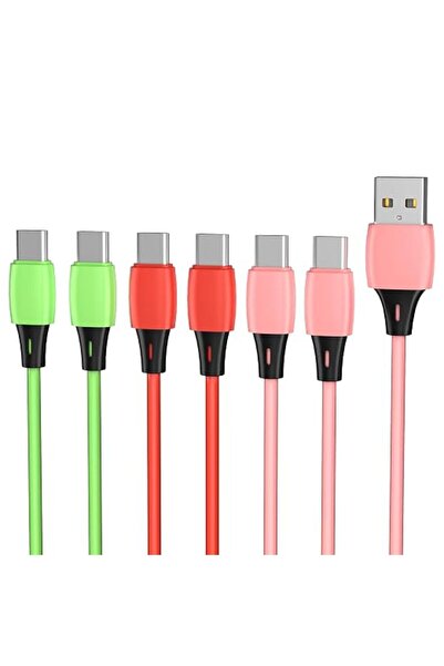 GENERAL كيبل USB الى USBC، سلك شاحن سريع 2.4 امبير من النوع سي، [6 عبوات] كيب...