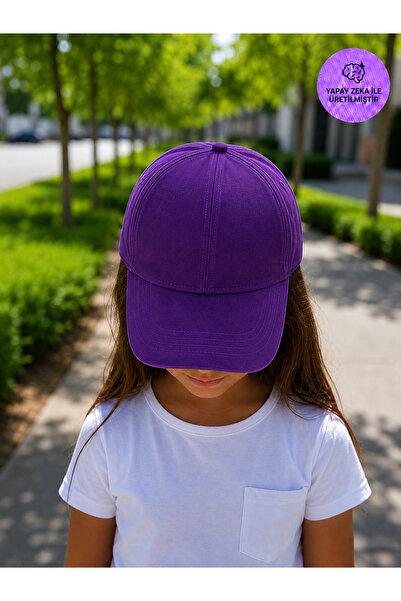 ZERAMİNE Purple Children's Baseball Hat – Adjustable Velcro Back Unisex Kids ...