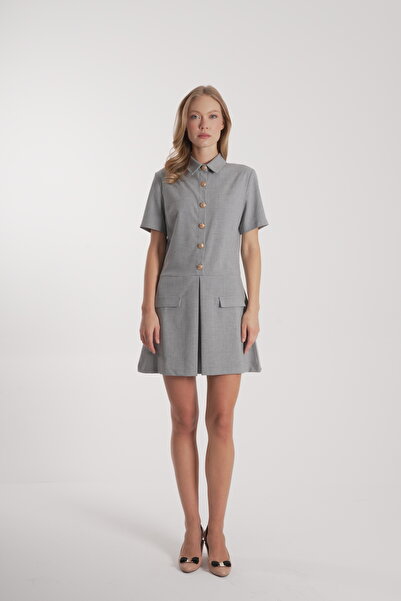 COLORDS Women's Buttoned Pleated Detail Dress