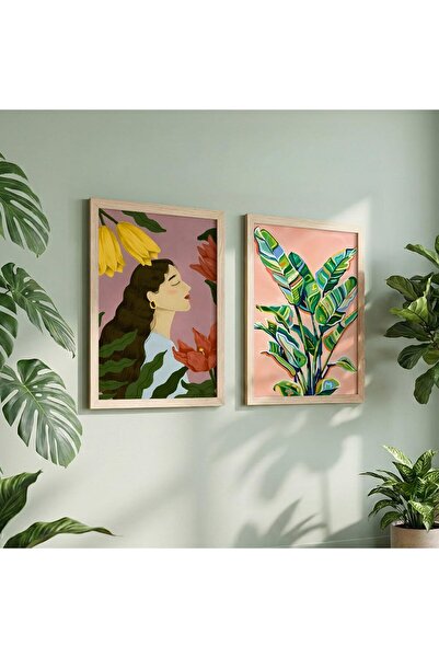 ALAYRA International Signtouch Botanical Leaves Nature Wall Art 2-Piece Natur...