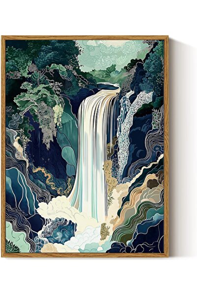 ALAYRA International Signtouch Japanese Waterfall Landscape Tradiational Fram...