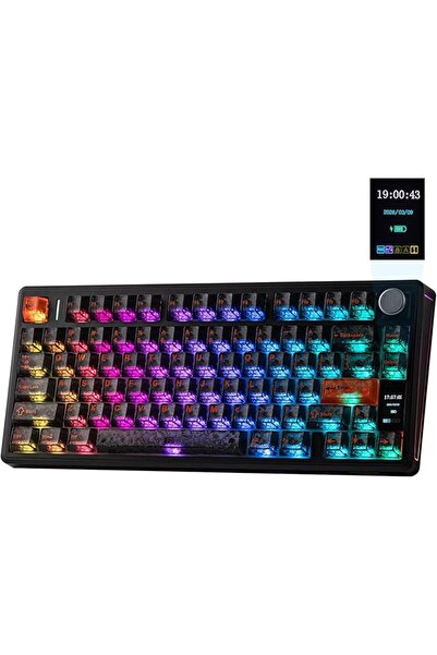 GENERAL Eybomaker Wireless Gaming Keyboard Th80 V2 Pro with Screen and Knob 1...