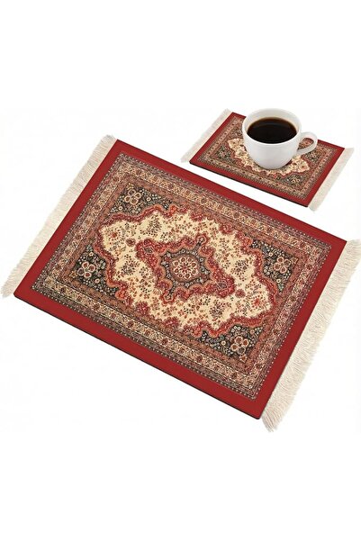 GENERAL Tasseled Cup Coasters with Non-Slip Base, Office Cup Coasters for Dri...