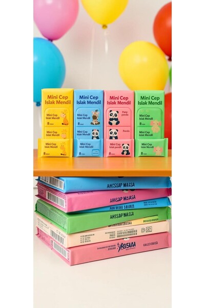 AZESUR 8li 1 Paket-Mini Kokusuz Islak Mendil Cep Islak Mendili Evde - Okulda ...