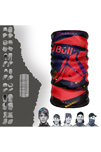 e-Taktik Redbull Desenli Boyunluk Dikişsiz Tüp Maske Buff Baf Saç bandı UV+50...