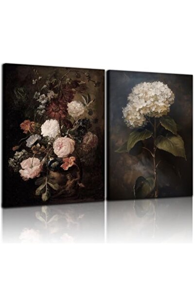 ALAYRA International Signtouch Vintage Dark Floral Wrap Framed Canvas Wall Ar...