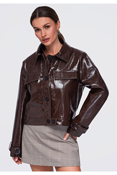 OMBRE Dámská lehká bomber bunda, ležérní střih, klasický límec OW-JAFL-0145 H...