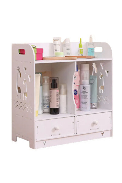 OEM Cutie de depozitare cosmetice cu 2 sertare Alb