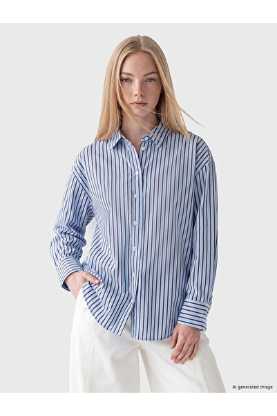 LC Waikiki Quality Pieces from Çelebi Store Striped Loose Fit Women's Shirt
