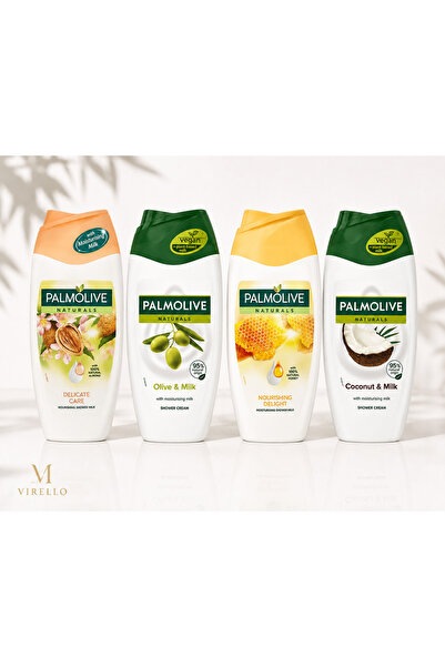 Palmolive Set 4 Geluri de Duș Naturals, Almond, Olive & Milk, Honey și Coconu...