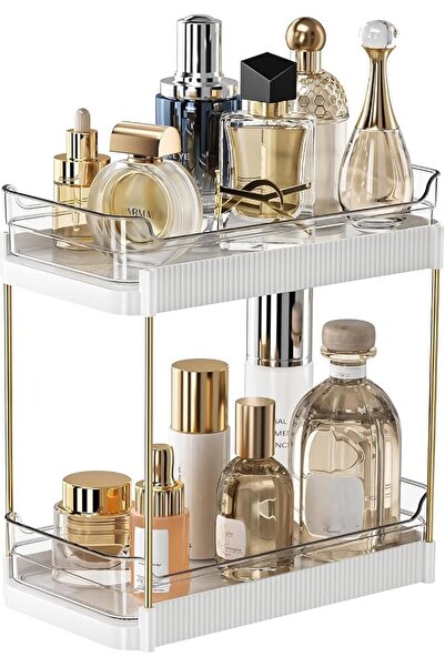 TERRIFI Elegant 2-Tier Bathroom Counter Organizer and Vanity Shelf for Makeup...