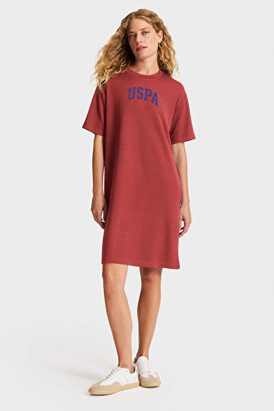 U.S. Polo Assn. Kadın Vişne Örme Elbise 50325286-VR223