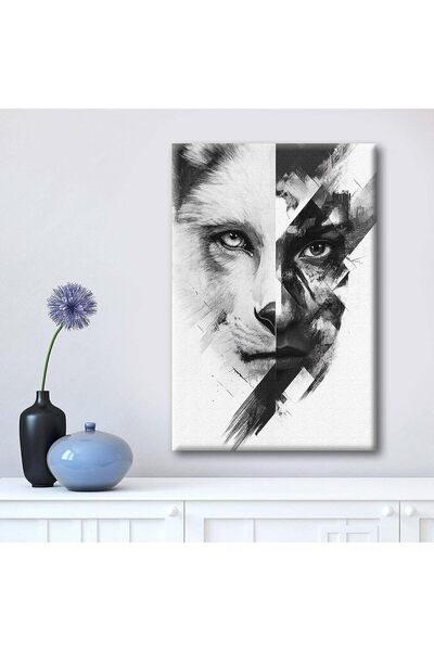 ALAYRA International Signtouch Abstract Canvas Wall Art Set of 2 Outer Frame ...