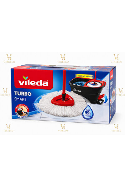 Vileda Set Mop Rotativ Turbo Smart cu Găleată și Sistem de Stoarcere cu Pedală