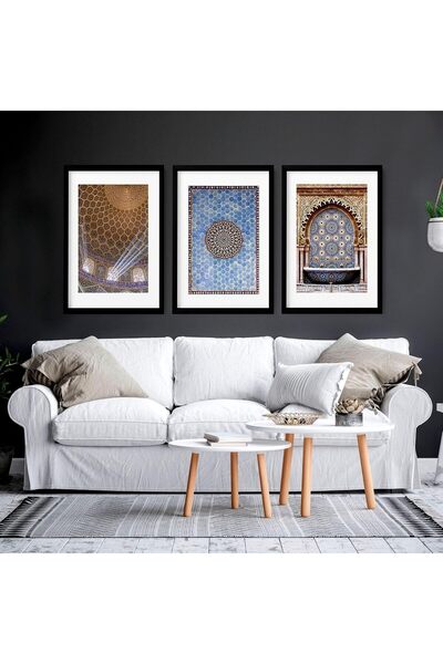 ALAYRA International Signtouch Ramadan Ideas Wall Art Set of 3 Outer Frame 30...