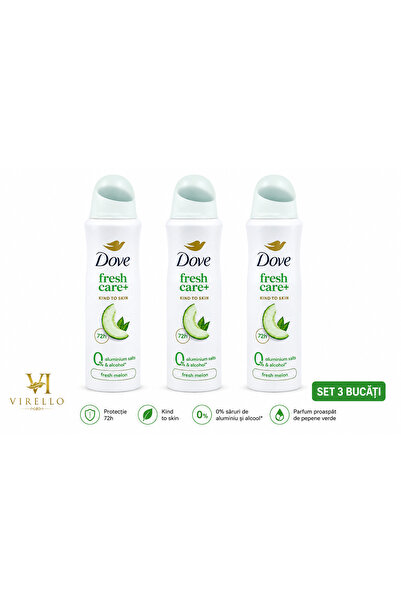 Dove Set 3 x Deodorant Spray Fresh Care+ Delicat cu Pielea Pepene Proaspăt, 1...