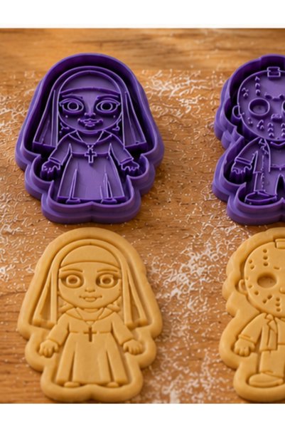 KUNDUZ AHŞAP TASARIM ATÖLYESİ Horror-Themed Cookie Mold Set – Halloween