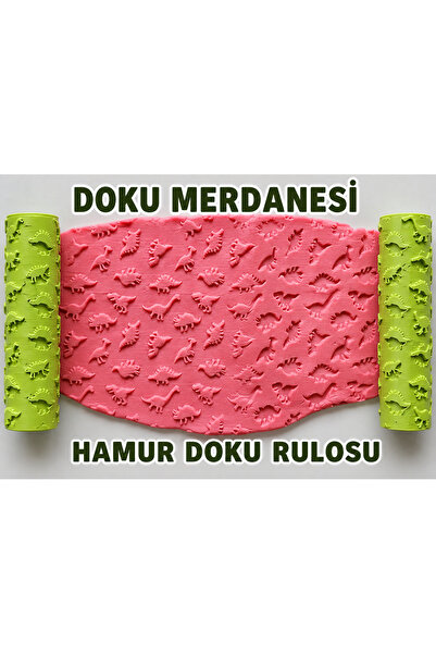 KUNDUZ AHŞAP TASARIM ATÖLYESİ **Dinosaur Patterned Texture Roller Set of 2 10...