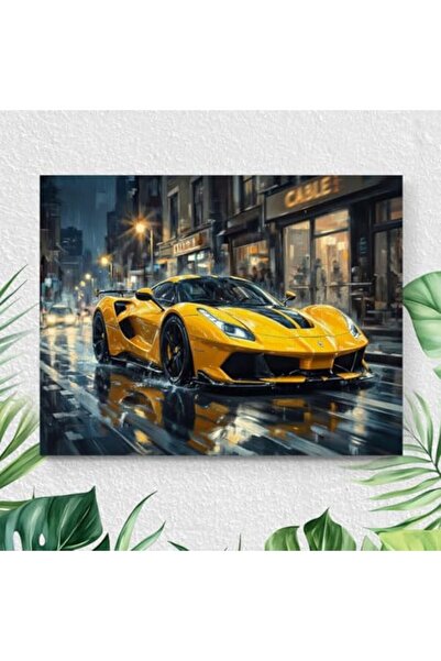 ALAYRA International لوحة جدارية مؤطرة من قماش الكانفاس بتصميم سيارة نيون سوب...