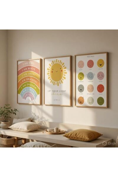 ALAYRA International Signtouch Kids Motivational Nursery Wall Art 3-Piece Out...