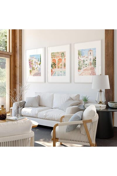 ALAYRA International ALAYRA Beach Wall Art Set of 3 Outer Frame 60x80 cm