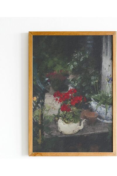 ALAYRA International Signtouch Red Peonies Garden Wall Art Outer Frame 40x60 cm