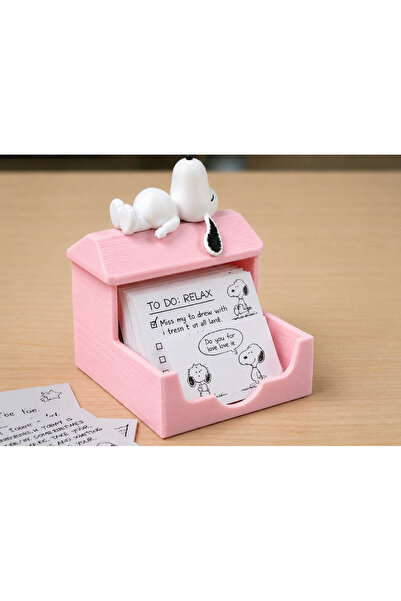 nexprint3dtasarım Snoopy Themed Note Holder Stand – Cabin-Designed Desktop No...