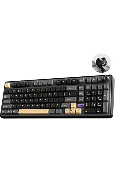 GENERAL Yonzil 96% Wireless Mechanical Keyboard B98 Pro (Pink, Candy Keycap) ...
