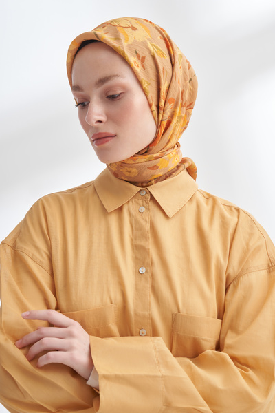 ARMANDA Garden Melody Desen the Tencel Edit Scarf - Safran
