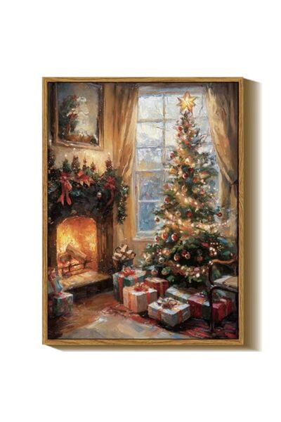 ALAYRA International Signtouch Vintage Christmas Tree Canvas Wall Art Outer F...