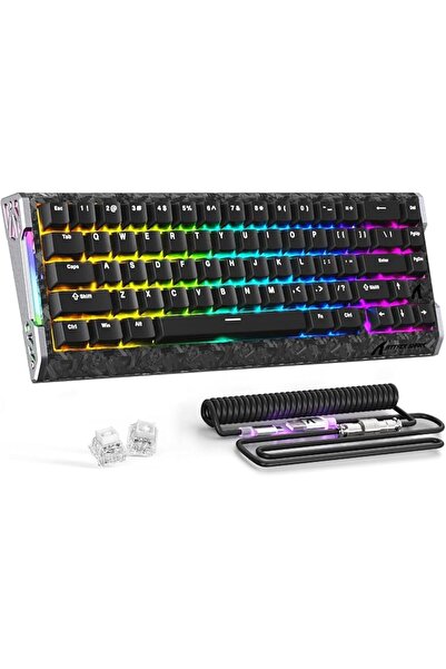 GENERAL كيبورد العاب من اتاك شارك R68 HE من الياف الكربون بسرعة 8000 هرتز، دق...