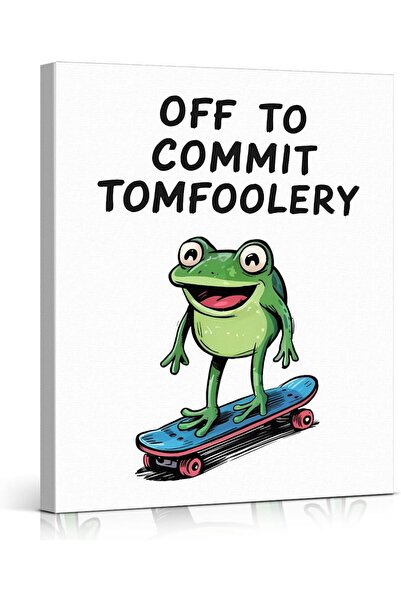 ALAYRA International Signtouch Frog Skateboard Quirky Illustration Wrap Frame...