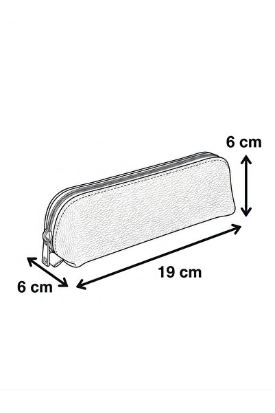 SANAT Suport pentru pix triunghiular din piele naturală - Etui pentru creioane 19cm X 6cm X 6cm