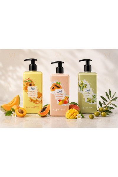 shık Set 3 Săpunuri Lichide Nectar, Pepene Galben & Caise, Papaya & Mango și ...
