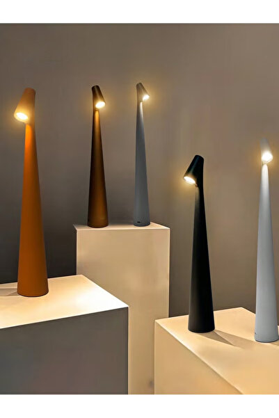 Fullight مصباح طاولة LED أسود قابل لإعادة الشحن مع تحكم باللمس، تصميم محمول ل...