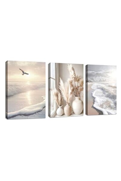 ALAYRA International Signtouch Sunset Pampas Beach Wrap Framed Canvas Wall Ar...