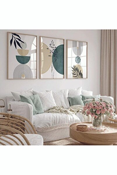 ALAYRA International Signtouch Abstract Framed Wall Art Set of 3 30x40 cm