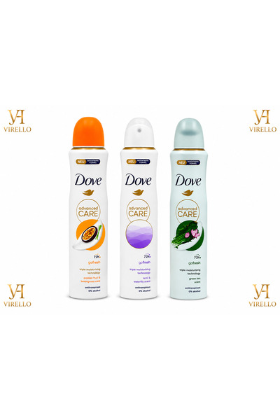 Dove Set Mixt 3x Advanced Care Go Fresh – Deodorant Spray Femei, 3 Arome, Pro...