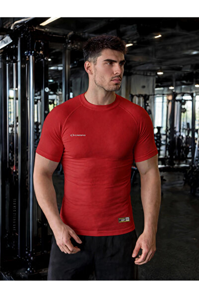 Campo Futbol Kürek Fitness Kısa Kollu İçlik Body Tişört Kırmızı