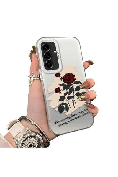 CHICASELUX Samsung Galaxy A36/A56 Compatible Retro Red Rose Printed Shock Pro...