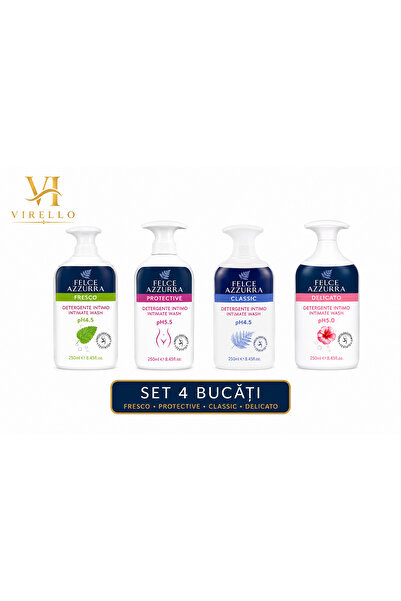 Felce Azzura Set 4x Felce Azzurra Săpun Intim 250 ml – Fresco, Protective, Cl...