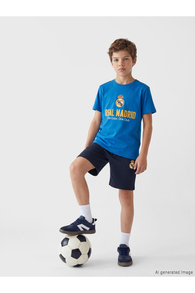LC Waikiki Tricou și pantaloni scurți imprimați Real Madrid pentru băieți