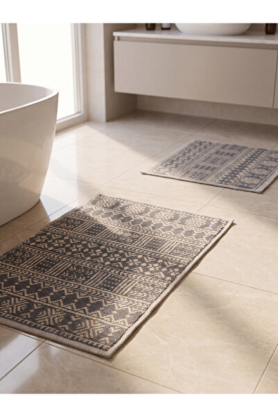 LC Waikiki Ethnic Patterned Bath Mat Set