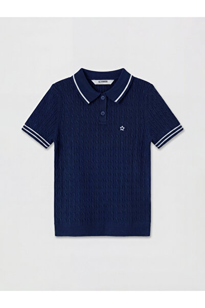 LC Waikiki Pulover tricotat pentru fete, brodat, cu guler polo