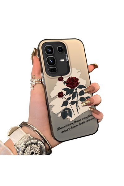 CHICASELUX Infinix Note 50 Pro Plus Compatible Retro Red Rose Printed Shockpr...